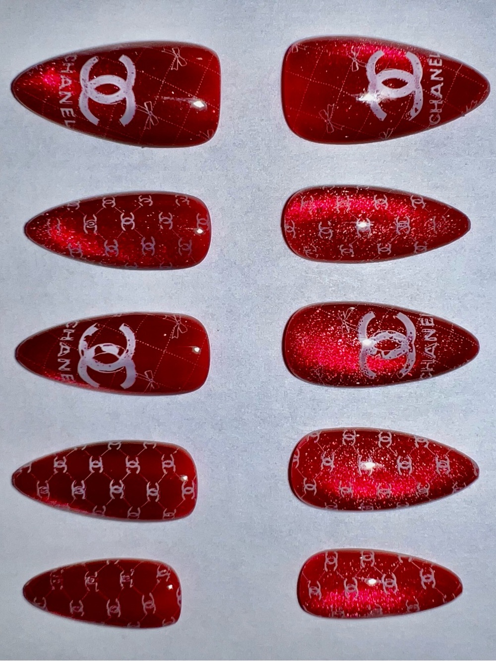 Look Beautiful luxury cat eye custom made reusable press on nails